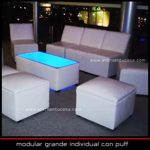 sala modular individual con puff